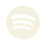 A beige Spotify logo featuring three curved lines inside a solid circle on a white background, perfect for commercial construction Arizona branding.